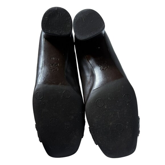 Tory Burch “Rita” Brown Leather Heels | Logo Detail | Size 5.5M - Picture 6 of 8